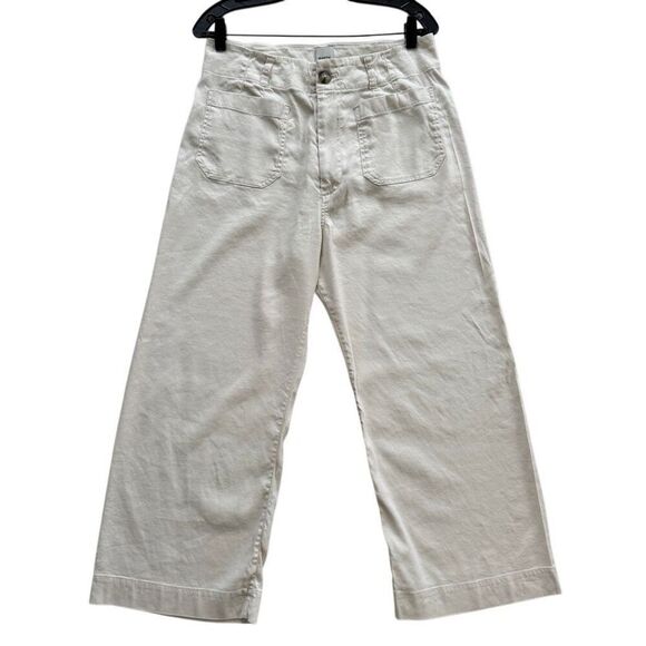 Anthropologie The Colette Cropped Wide-leg Pants by Maeve 32 Linen Edition - Picture 4 of 10